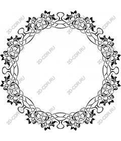  Elegant black decorative floral frame