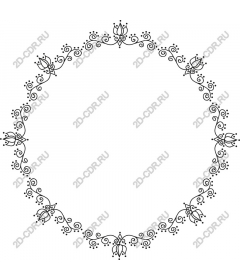 Floral round frame