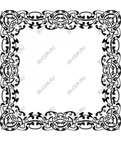 Intricate frame in black and white style