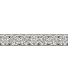 The intricate floral pattern in the border