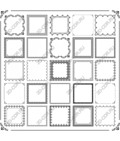 Collection of decorative frames in vintage style