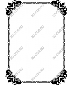  Elegant floral frame in black and white