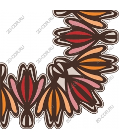 Floral border in retro style