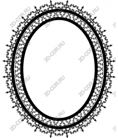 Vintage floral oval frame