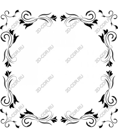  Elegant black and white floral frame