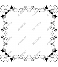  Elegant black and white floral frame