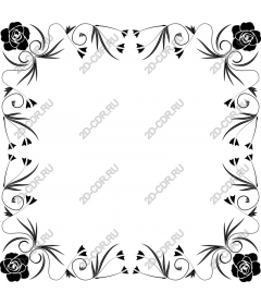  Elegant black floral frame