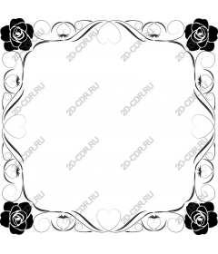  Elegant black and white floral frame