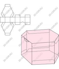 Шаблон шестиугольной коробки