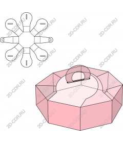 Розовая восьмиугольная подарочная коробка
