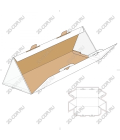 Шаблон треугольной картонной коробки