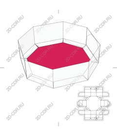 Шаблон восьмиугольной коробки в и