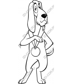 Proud dog with a medal