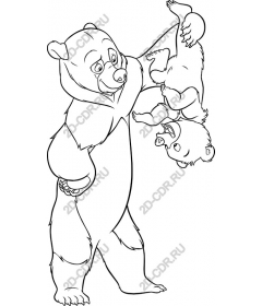  A playful illustration of bear and baby bear