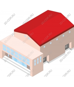 Изометрическое современное здание