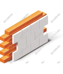 Изометрическая кирпичная стена