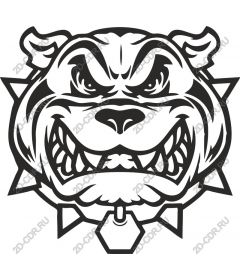 The head of a ferocious bulldog