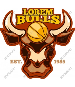  Логотип баскетбольной команды Lorem Bulls