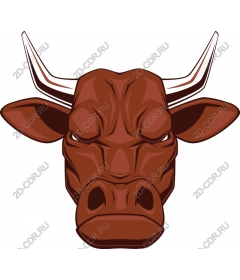 The head of a ferocious bull