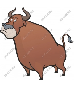 Playful cartoon bull