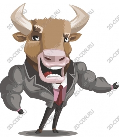  Muscular bull in a suit