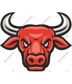 The head of a ferocious bull