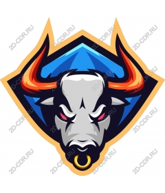 The head of a ferocious bull