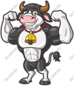  Muscular cartoon bull