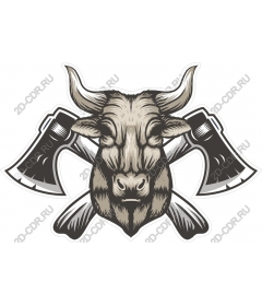  Bull's head with crossed axes