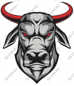 Head of a ferocious bull