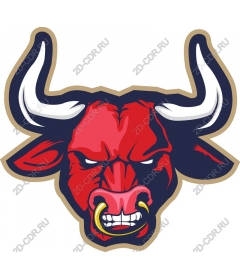 Head of a ferocious bull