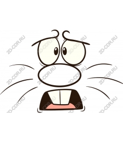 Scared cartoon character