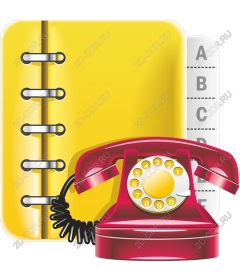 Vintage retro yellow telephone and address book