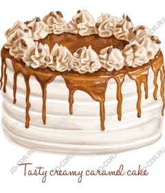 Tasty creamy caramel cake