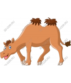 Playful cartoon camel