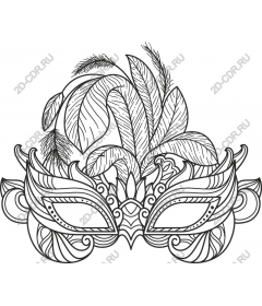Masquerade beauty: intricate mask and foliage