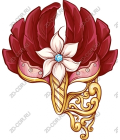  Elegant Burgundy masquerade mask