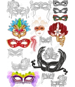 Exquisite set of decorative masks