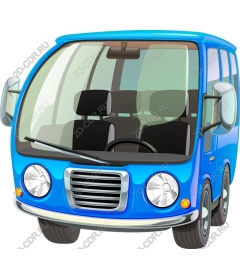  Bright blue van