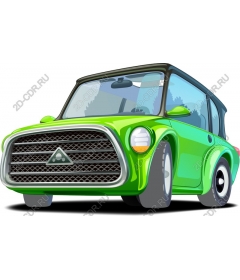 Green cartoon car