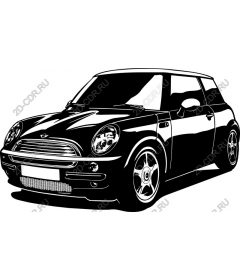 Stylish black Mini Cooper