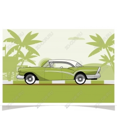 Green Retro Classic Car