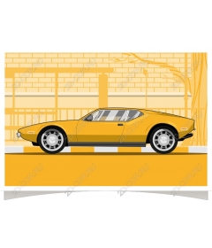  Classic yellow sports car