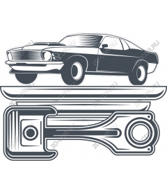  Classic Muscle Car and Piston