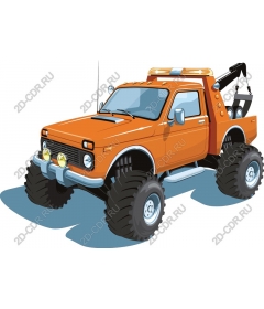  Bright orange off-road truck