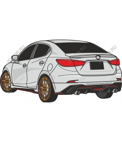  Elegant white sedan with gold wheels
