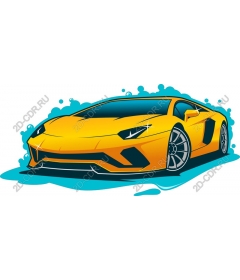 Яркий желтый спортивный автомобиль