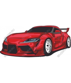 Dynamic red sports car