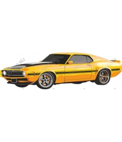  Classic yellow muscle car