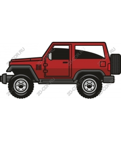 Offroad jeep red retro